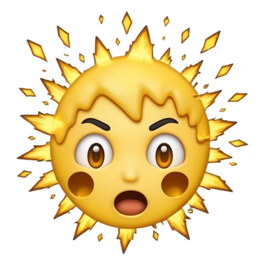 сделай стикер в стиле телеграм для смайлика "🤯". без обводки и с прозрачным фоном sticker