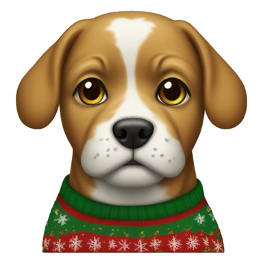 Dog in Christmas sweater  sticker