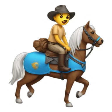 Un Chien sur un cheval sticker