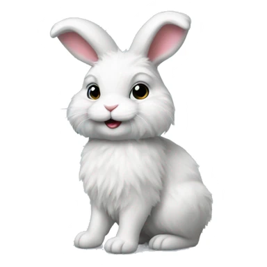 business fluffy realistic bunny sticker