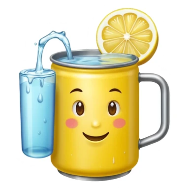 fai una lattina gialla e con un limone al centro sticker