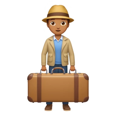 realistic tourist with a suitcase sticker