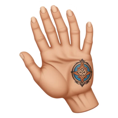 hand muscle that has a tattoo on it sticker