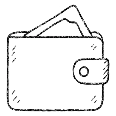 hand drawn outlined wallet icon sticker