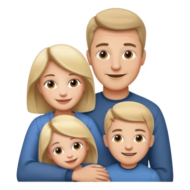 family emoji with mom holding daughter, dad holding son, all smiling sticker