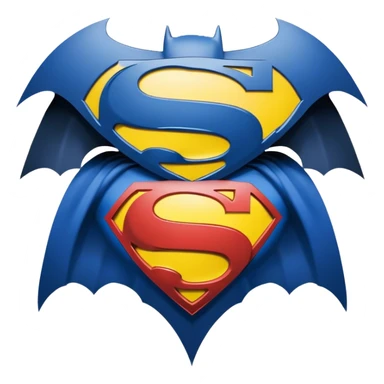 Half half Batman Superman logo sticker