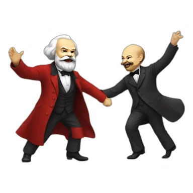 karl marx and vladimir lenin dancing sticker