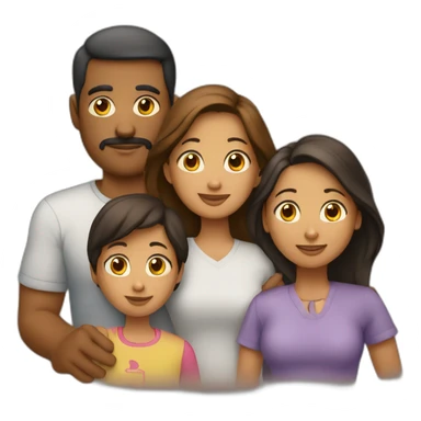 familia papa, mama, 2 hermanos y 1 hermana sticker