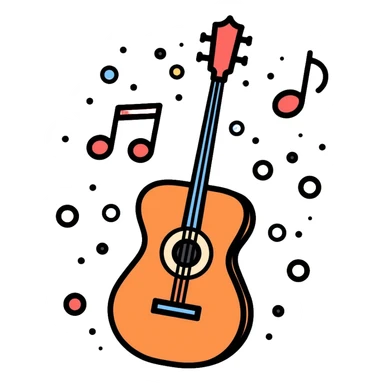 musical notes and instruments sticker