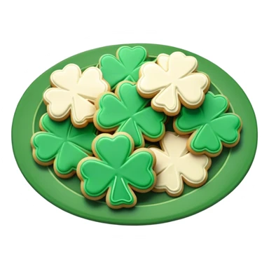 Green and gold st. Patrick's day cookies on a green platter  sticker
