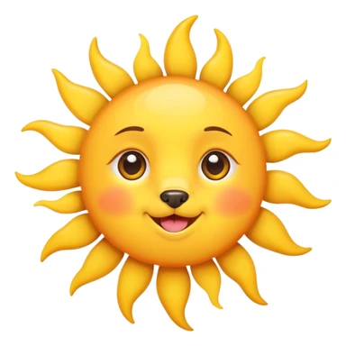 Puppy eyes emoji but as the sun sticker