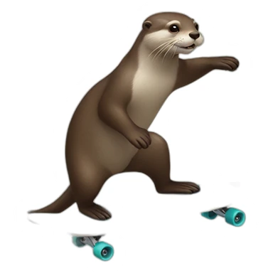 Two otters skateboarding sticker