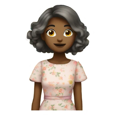 Ragazza con vestito fiori sticker