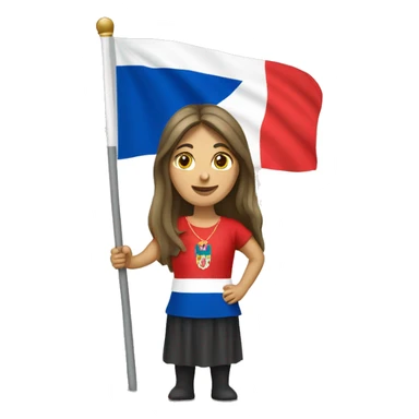 serbian woman wit flag sticker