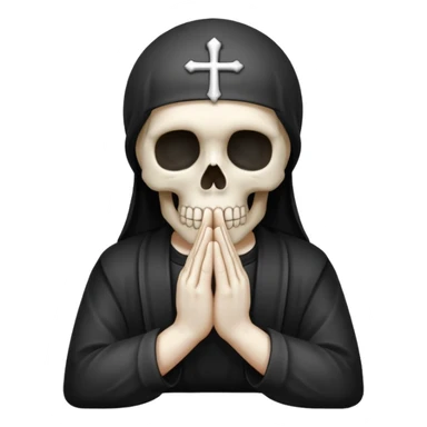skull praying sticker
