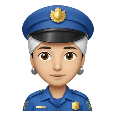 muslim police officer wearing a turban with police hat on top, uniform, simple friendly expression sticker