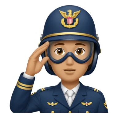 Soldier saluting with helmet + navy mask sticker