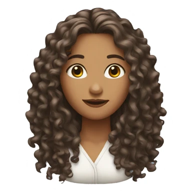 woman with long curly hair sticker