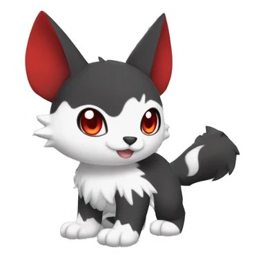 Cute cool black red white animal hybrid Fakemon full body sticker