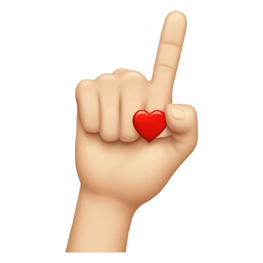 middle finger with heart on it sticker