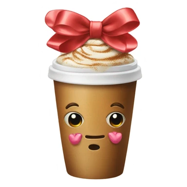 Coffee cup with bows sticker
