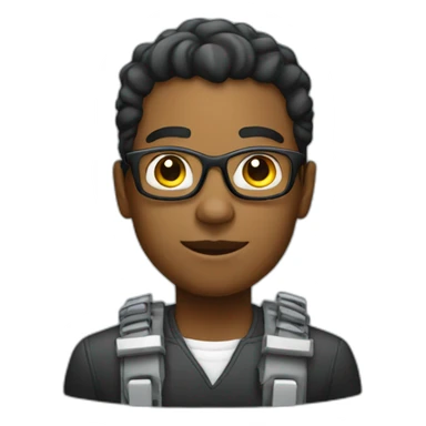 black computer engineer with a computer sticker