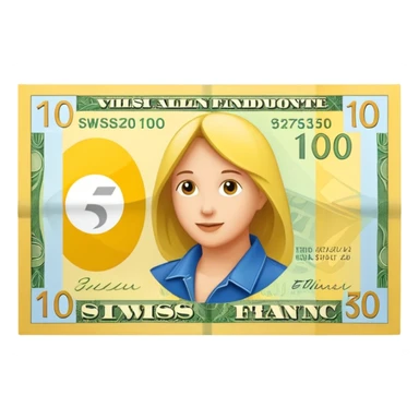simple yellow Swiss franc banknote sticker