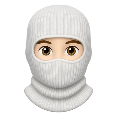 white balaclava emoji style without mouth sticker