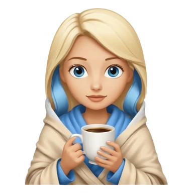 Blonde with blue eyes wrapped yphot coffee sticker
