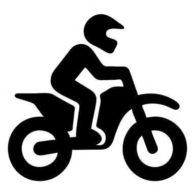 dirt bike racer, minimalist icon, simple lines, side view, bold silhouette sticker