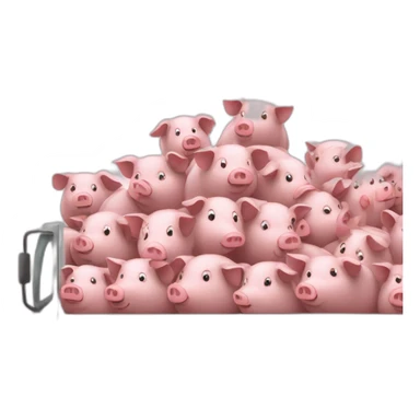 big truck full of pigs  sticker