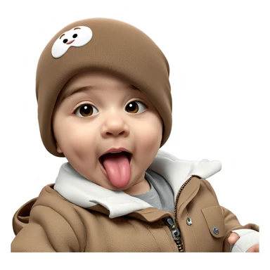 playful boy sticking his tongue sticker