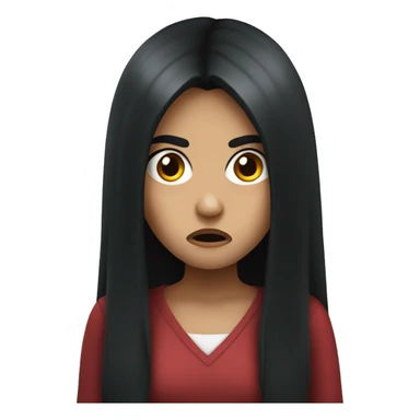 Angry girl with long black hair sticker