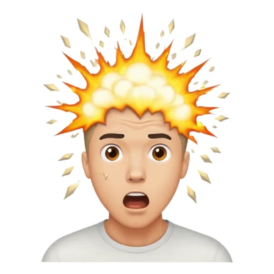 Surprised man with explosion coming from head sticker