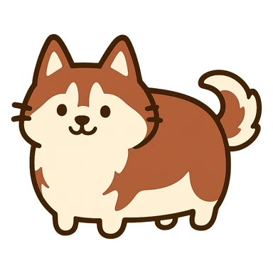pusheen-style red siberian husky sticker