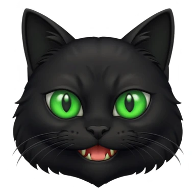 scary black cat with fur raised and back arched sticker