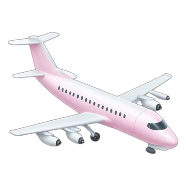 Pastel pink cartoon plane sticker