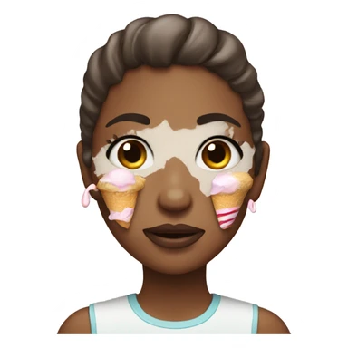 girl with ice cream on her face sticker