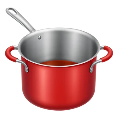 an empty red kitchen pot sticker