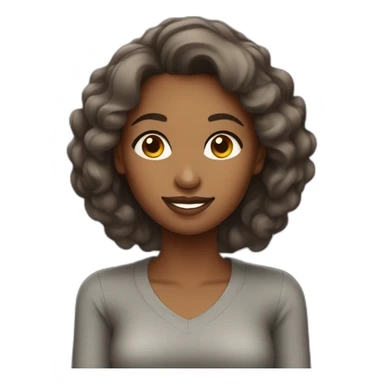 Beautifult brown lady with gray top sticker