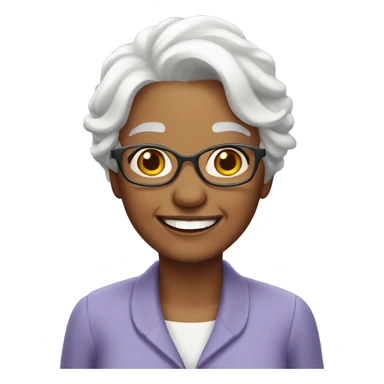 smiling grandmother with white hair sticker