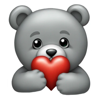realistic-grey-teddy-bear-hugging-heart  sticker