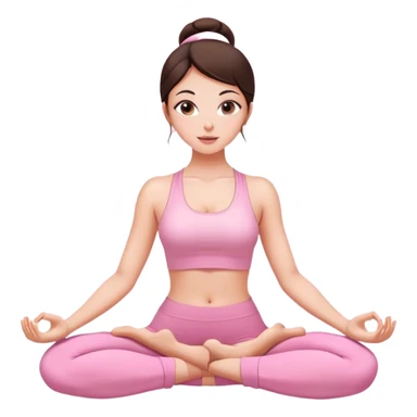 Beautiful brunette yoga girl light pink clothes  sticker