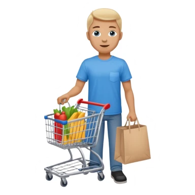 man-with-a-shopping-cart-full-body sticker