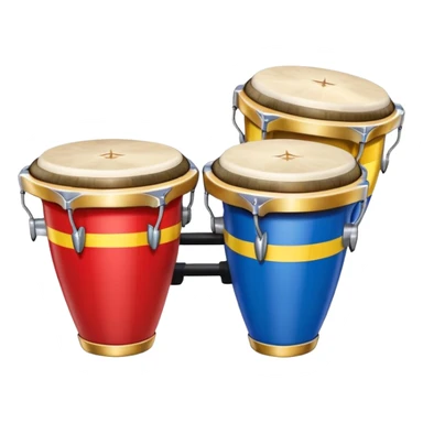 Colombian salsa music instruments - congas, trumpet, and timbales with Colombian flag colors sticker