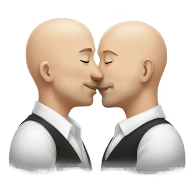 Two bald white men kissing  sticker