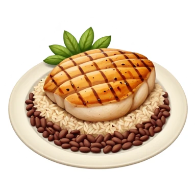 Rice with beans and chicken breast  sticker