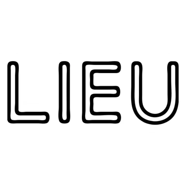 The word "LIEU" in a clean font sticker