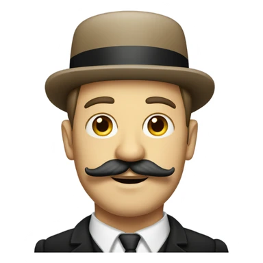 German man with Chaplin mustache sticker