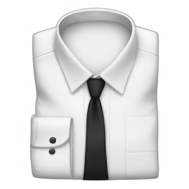 White shirt with a black tie sticker